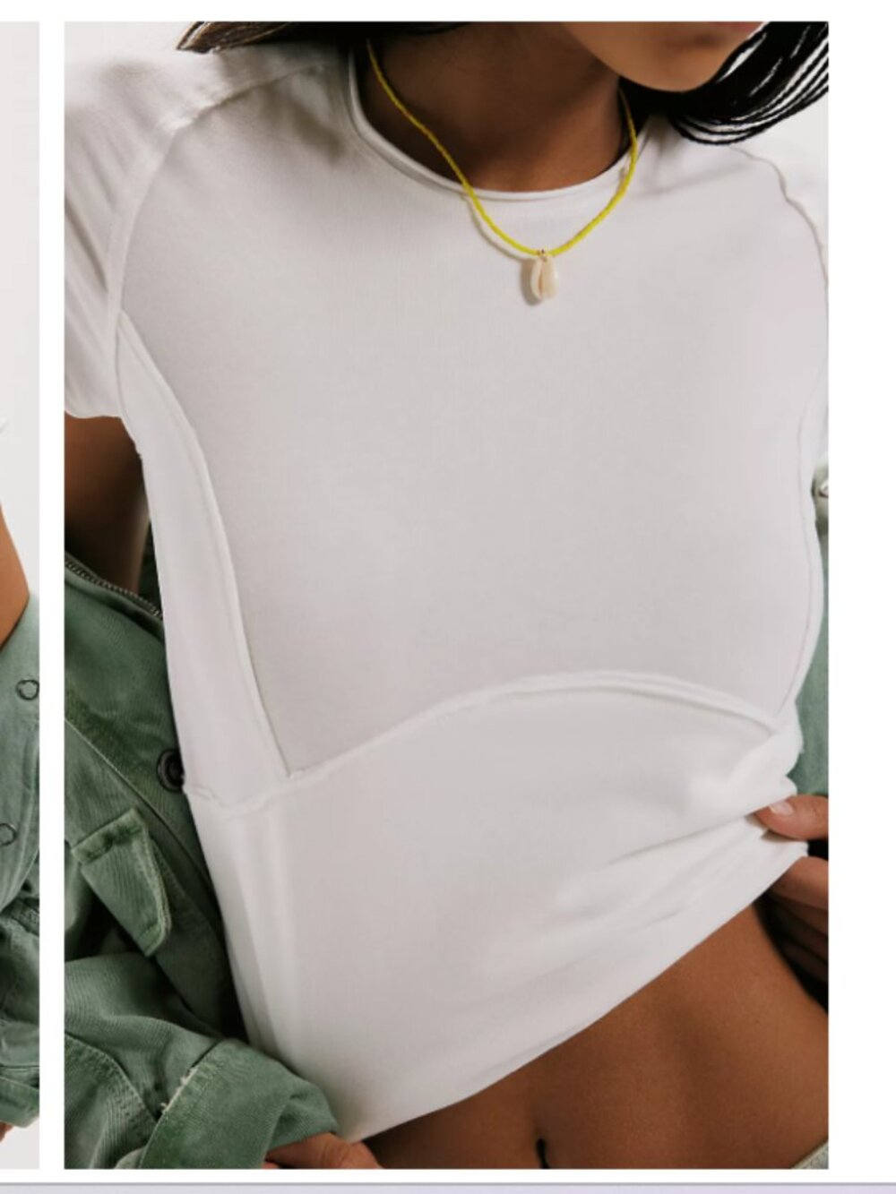 We The Free Protagonist Cropped Cap Sleeve Tee White sz MED - Picture 4 of 10